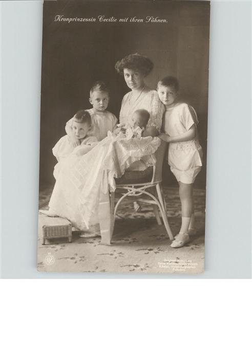 Adel Preussen Kronprinzessin Cecilie Kinder Söhne