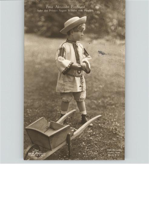 Adel Preussen Prinz Alexander Ferdinand Schubkarren