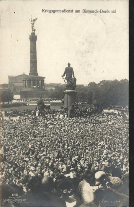 Berlin Kriegsgottesdienst Bismarck-Denkmal Fel