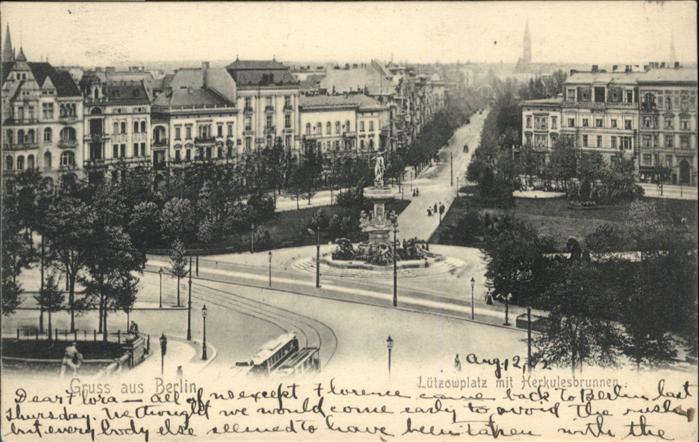 Berlin Lützowplatz Herkulesbrunnen Strassenbah