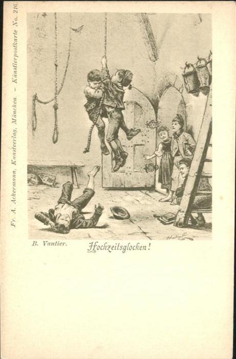 Kuenstlerkarte Hochzeitsglocken B. Vautier Kinder