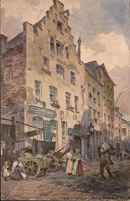 Koeln Rhein Strassburger Gasse Künstler Karl Rüdell