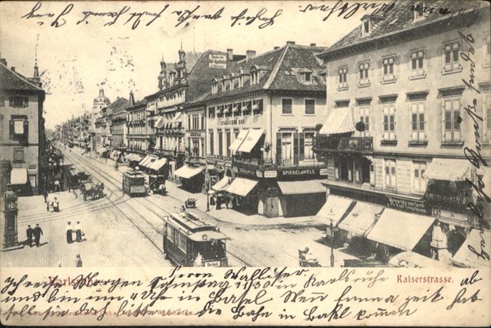 Karlsruhe Baden Kaiserstrasse Strassenbahn Kutsche
