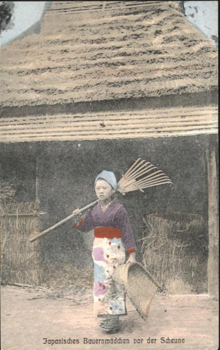 Typen Japanisches Bauernmädchen Scheune
