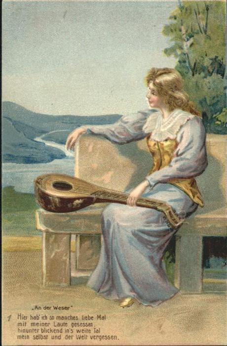 Liederkarte Gitarre Saiteninstrument Frau