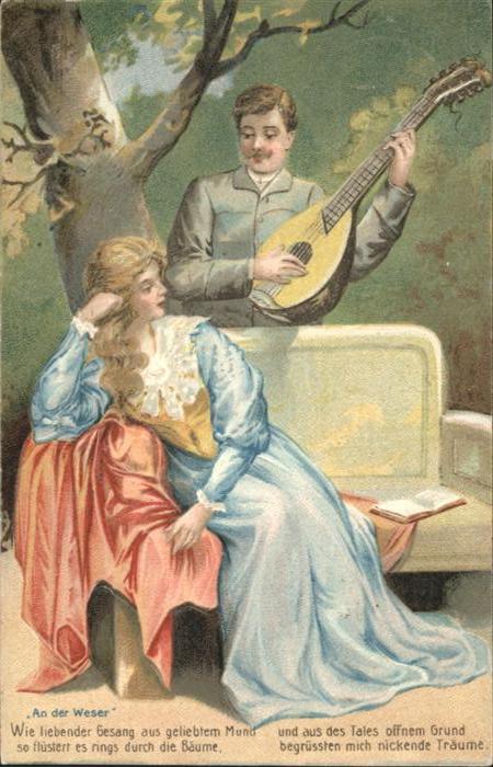 Liederkarte An der Weser Gitarre Poesie