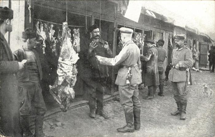 Soldatenleben Feldgrauer Laden Serbien Rinderschlächt