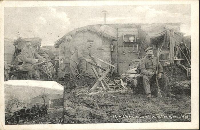 Soldatenleben Unterstand Minenlager
