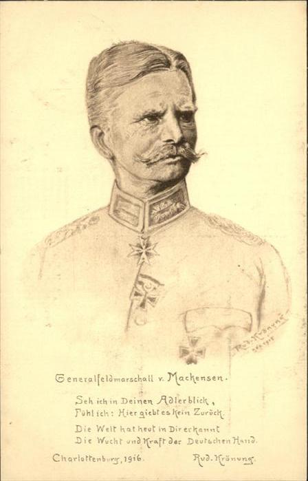 Marschall Vinzenz Generalfeldmarschall Mackensen Künstler