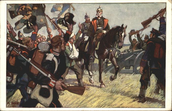 Kuenstlerkarte Junk König Wilhelm Pferd Reiten