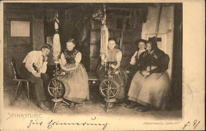 Spinnen Handwerk Spindel Spinnstube Schwarzwald Trachten