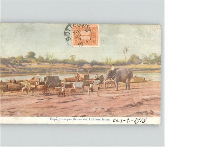 Dickhaeuter Elefant Expedition par fleuve du The au