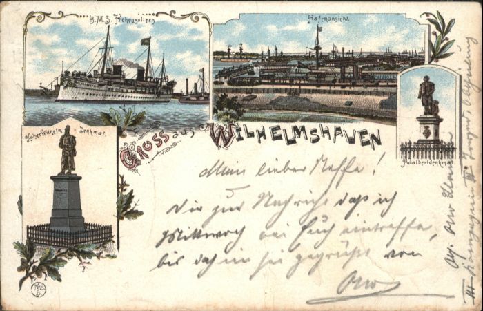 Wilhelmshaven SMS Hohenzollern Hafen Kaiser Wilhelm D