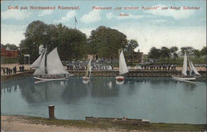 Ruestersiel estaurant zur schönen Aussicht Hafen Sc