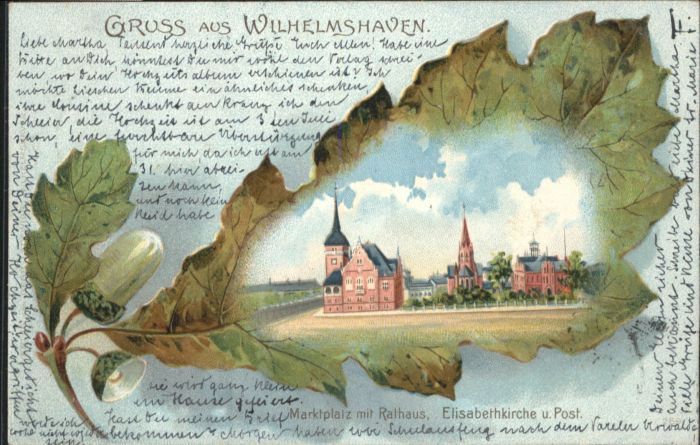 Wilhelmshaven Marktplatz Rathaus Elisbaeth Kirche Pos