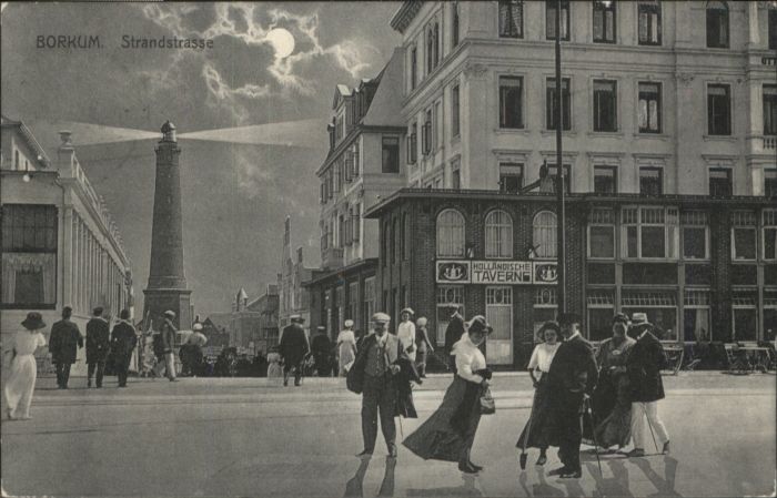 BORKUM Nordseebad Niedersachsen Strandstrasse Hollaendische Taverne Leuchtturm