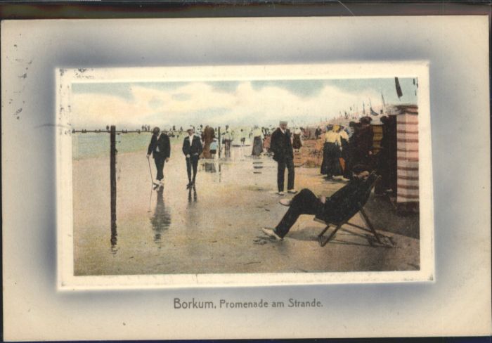 BORKUM Nordseebad Niedersachsen Promenade Strand