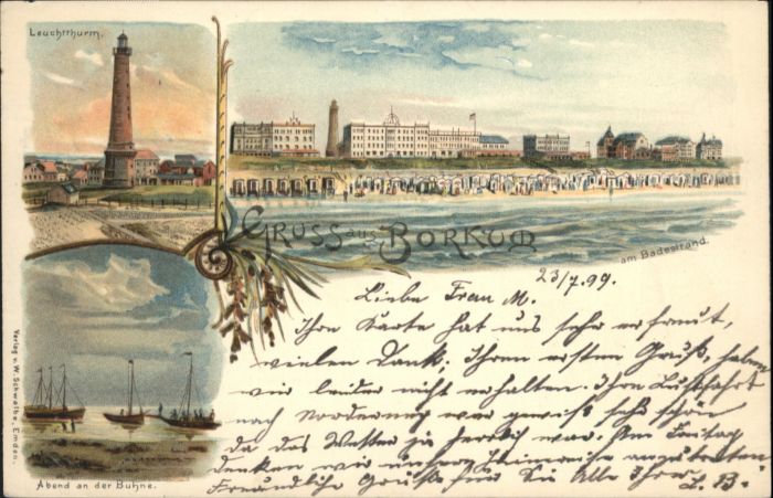 Borkum Buhne Strand Leuchtturm