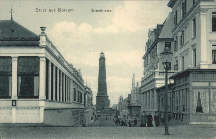 BORKUM Nordseebad Niedersachsen Strandstrasse Leuchtturm