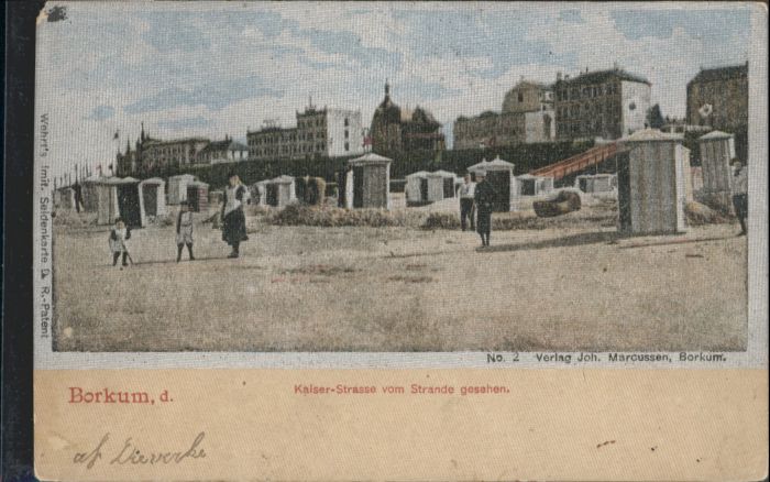 Borkum Glanzkarte Kaiserstrasse