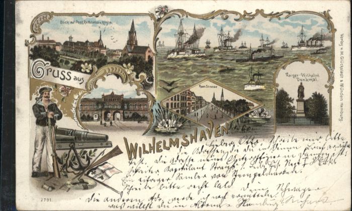 Wilhelmshaven Matrose Kanone Roonstrasse Post Rathaus