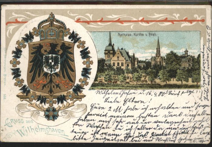 Wilhelmshaven Wappen Rathaus Kirche Post