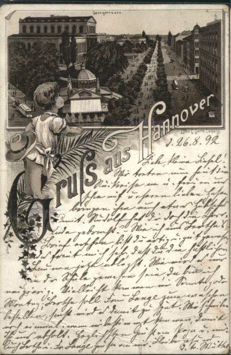 Hannover Georgstrasse Strassenbahn Litho