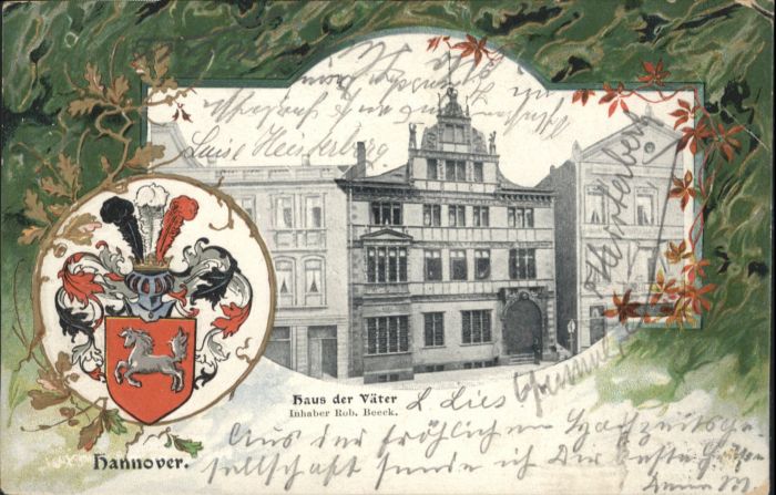 Hannover Haus der Väter Wappen Prägedruck x