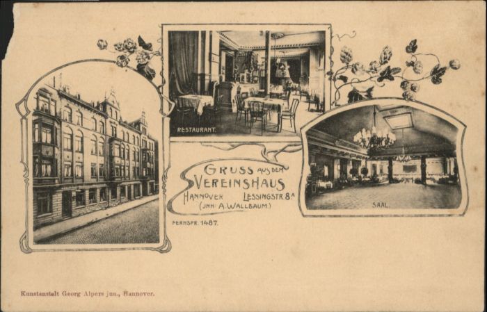 Hannover Vereinshaus Lessingstrasse