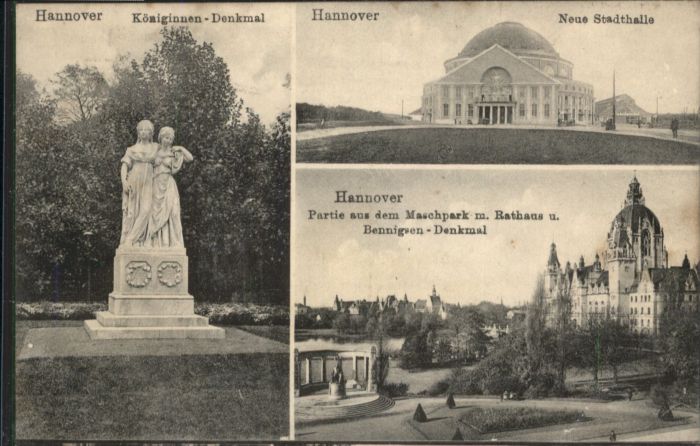 HANNOVER  CITY Koeniginnen-Denkmal Stadthalle