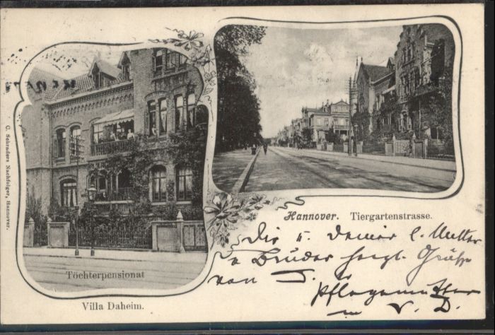 Hannover Tiergartenstrasse Töchterpensionat