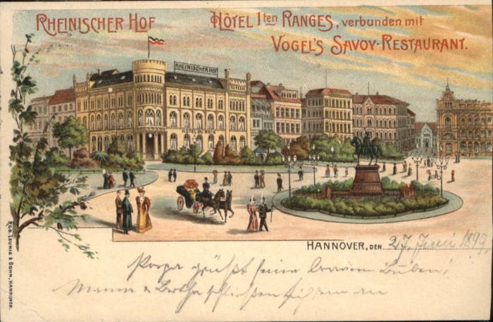 Hannover Rheinischer Hof Vogels Savoy Restaurant