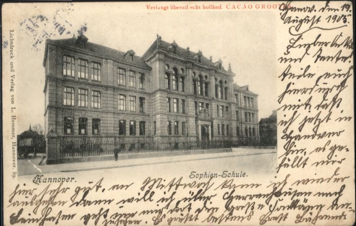 Hannover Holländische Cacao Stube Sophien Schule