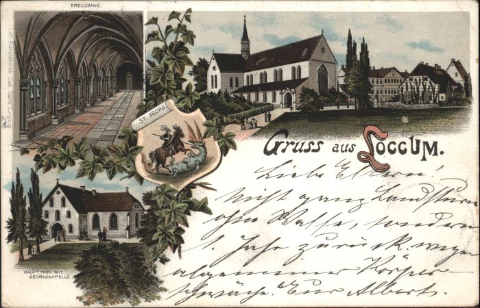 Loccum Georgskapelle Wappen Drache Ritter Lith