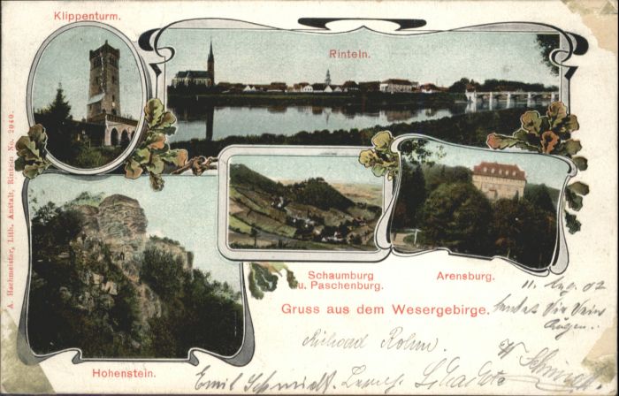 Rinteln Klippenturm Hohenstein Schaumburg Arens