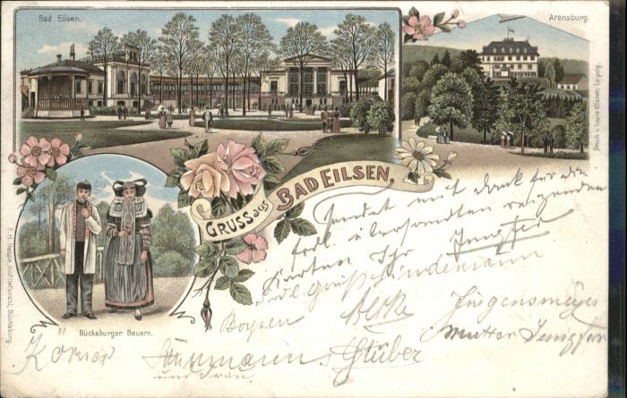 Bad Eilsen Arensburg Tracht Bückeburg Litho