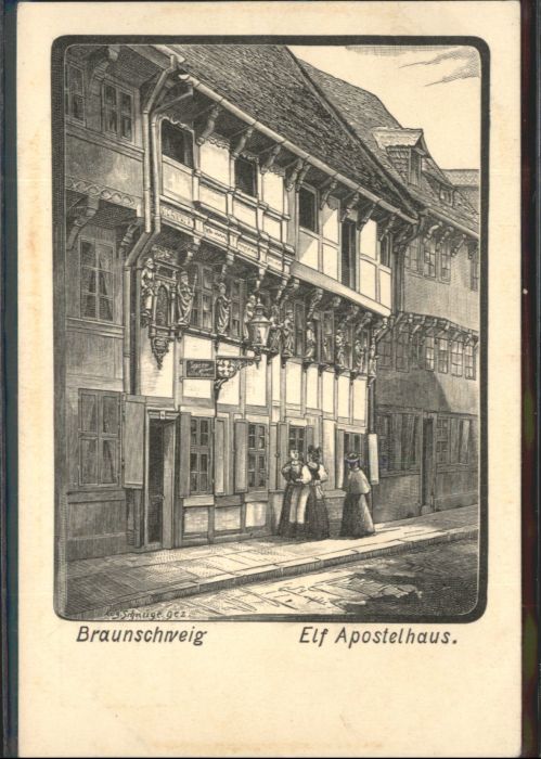 Braunschweig Elf Apostelhaus Künstler Aug. Schnüge *