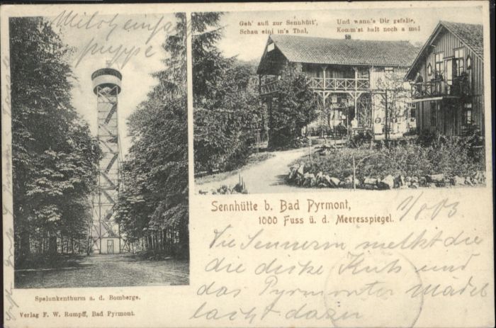 Bad Pyrmont Sennhütte Spelunkenturm Bomberg