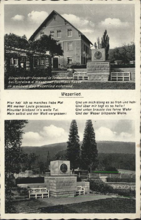 Todenmann Dingelstedt-Denkmal Weser Ringeln Gasth