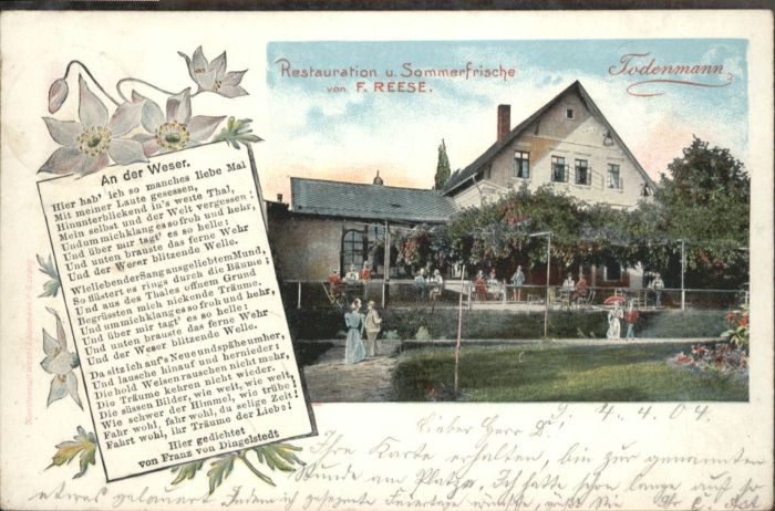 Todenmann Restaurant Gedicht Franz von Dingelsted