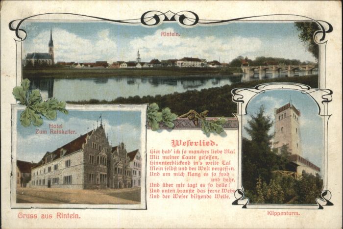 Rinteln Weserlied Hotel zumr Ratskeller Klippen