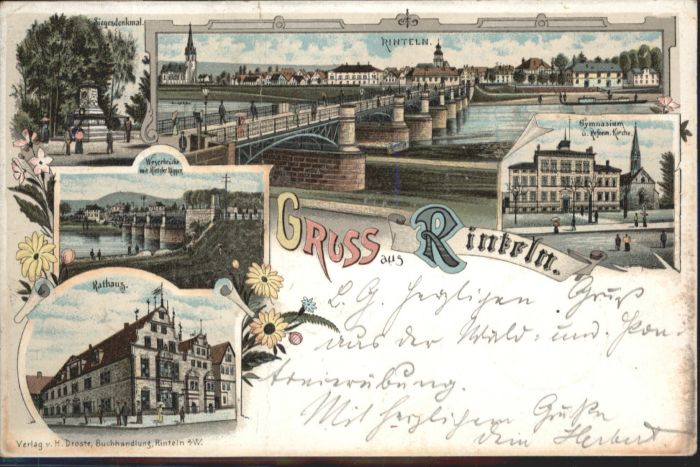 Rinteln Rathaus Schule Litho