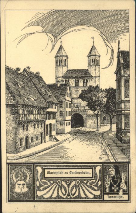 Bad Gandersheim Marktplatz Roswitha