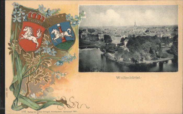 Wolfenbuettel rägedruckkarte Wappen *