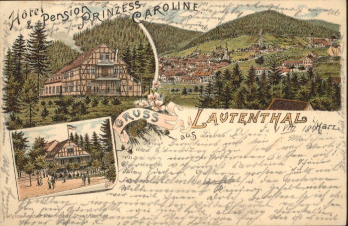 Lautenthal Harz Hotel Pension Prinzess Caroline Litho
