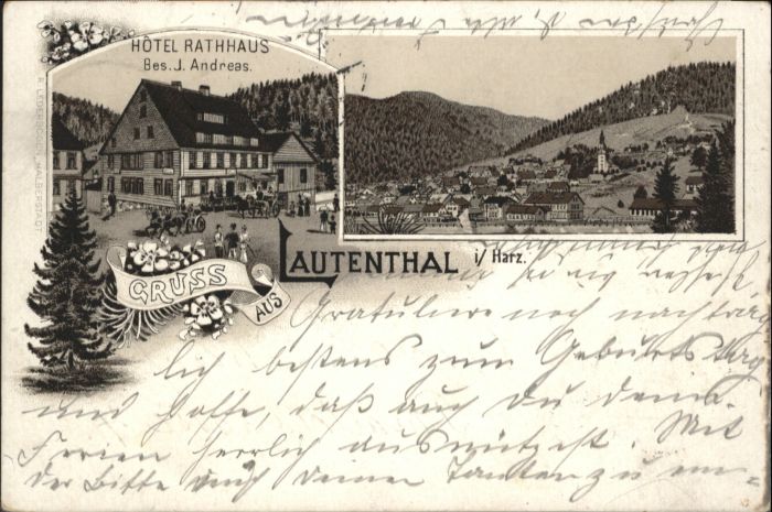 Lautenthal Harz Hotel Rathhaus Litho
