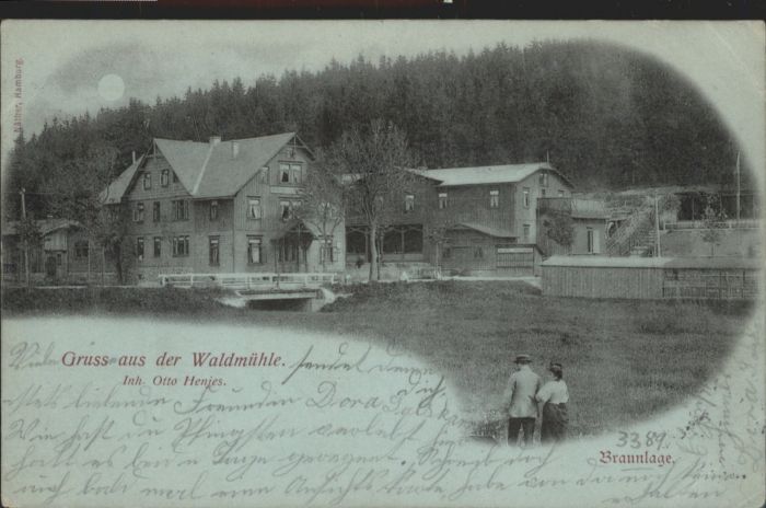 Braunlage Waldmühle Mondscheinkarte