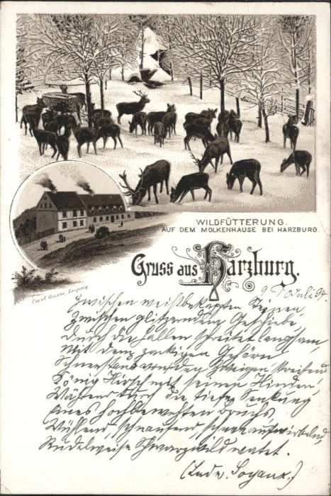 Bad Harzburg Molkenhaus Hirsch Reh Litho