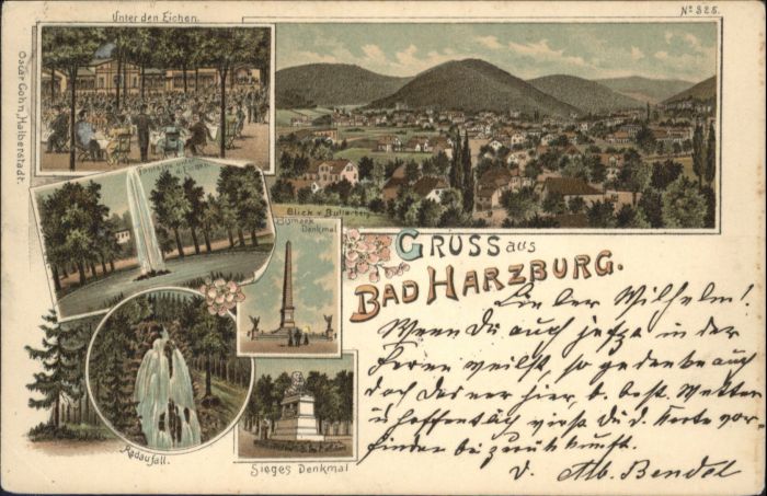 Bad Harzburg Denkmal Radaufall Fontaine Litho