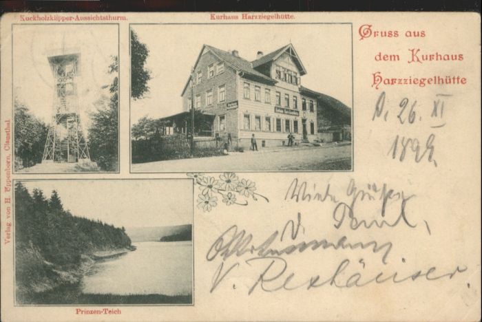 Clausthal-Zellerfeld [Stempelabschlag] Kurhaus Harzziegelhüt